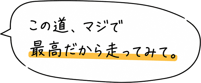 この道、マジで最高だから走ってみて。